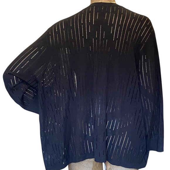 Worthington Open Cardigan Sweater Lightweight Plus Sz 3X Black #135H - Picture 5 of 7
